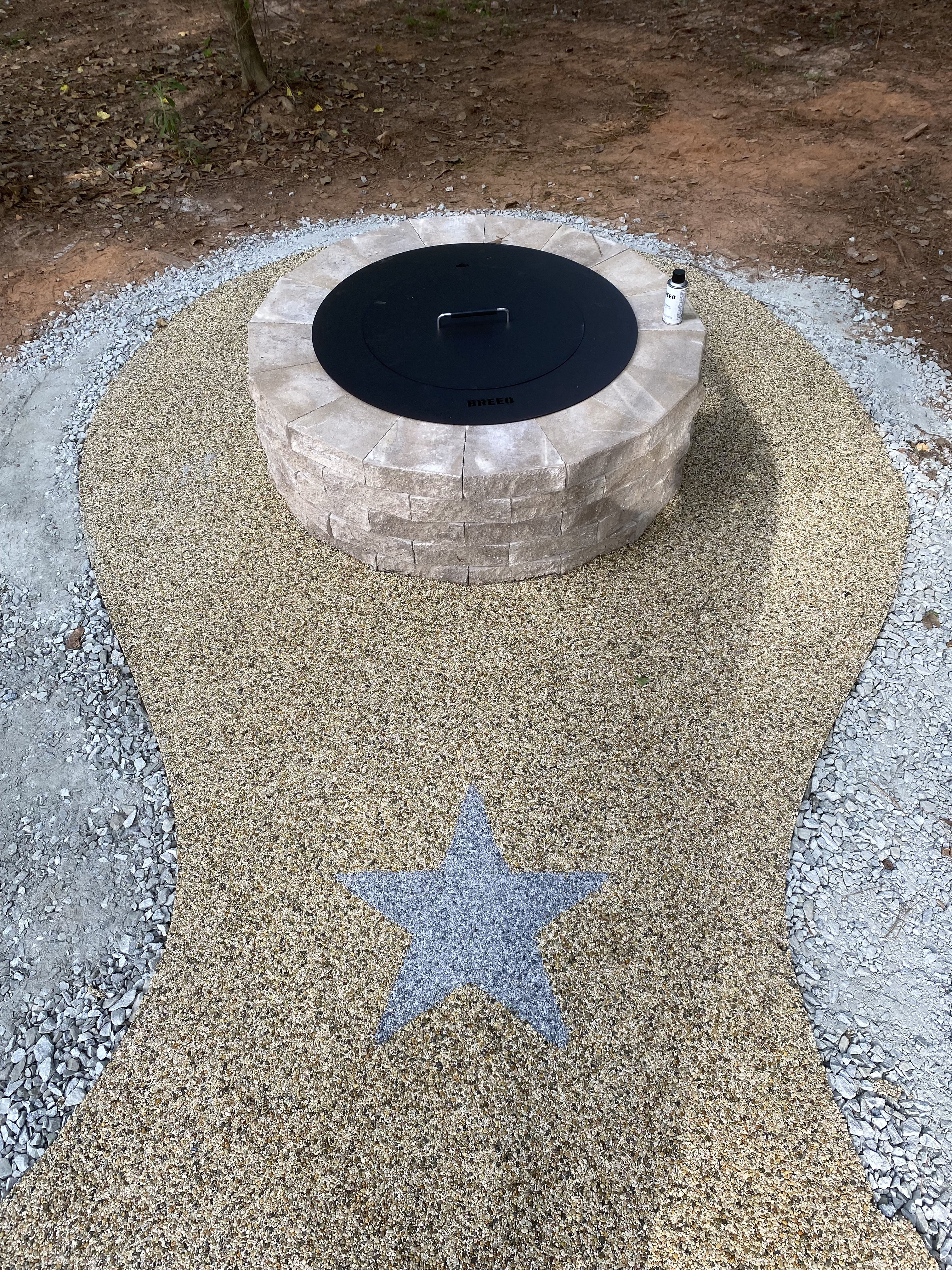 Resin rock outdoor patio installation in South Carolina